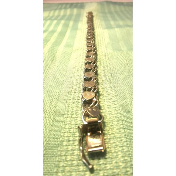 Vintage Sterling Silver Heart Link Bracelet by Airflex 1950s Jewelry 7.5" 13g - Picture 4 of 10
